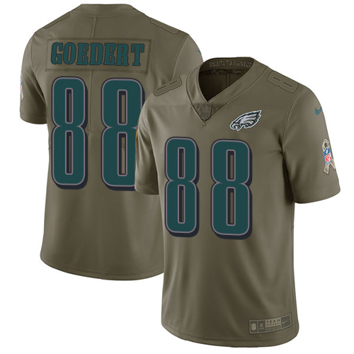 Nike Eagles #88 Dallas Goedert Olive Men's Stitched NFL Limited Salute To Service Jersey